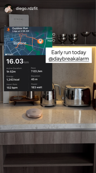 Daybreak Instagram testimonial